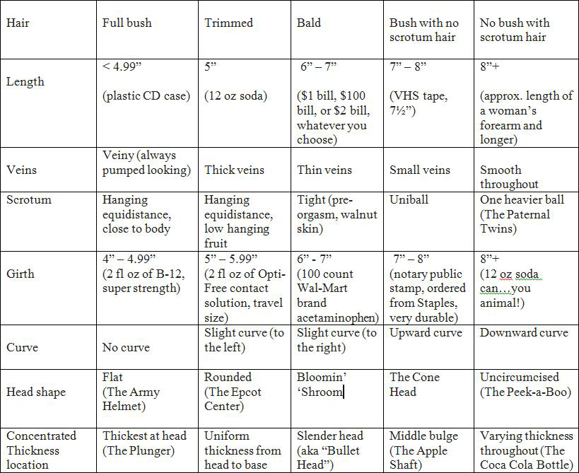 Penis Chart