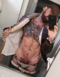 wearing my wifes used panties scarf and necklace lol